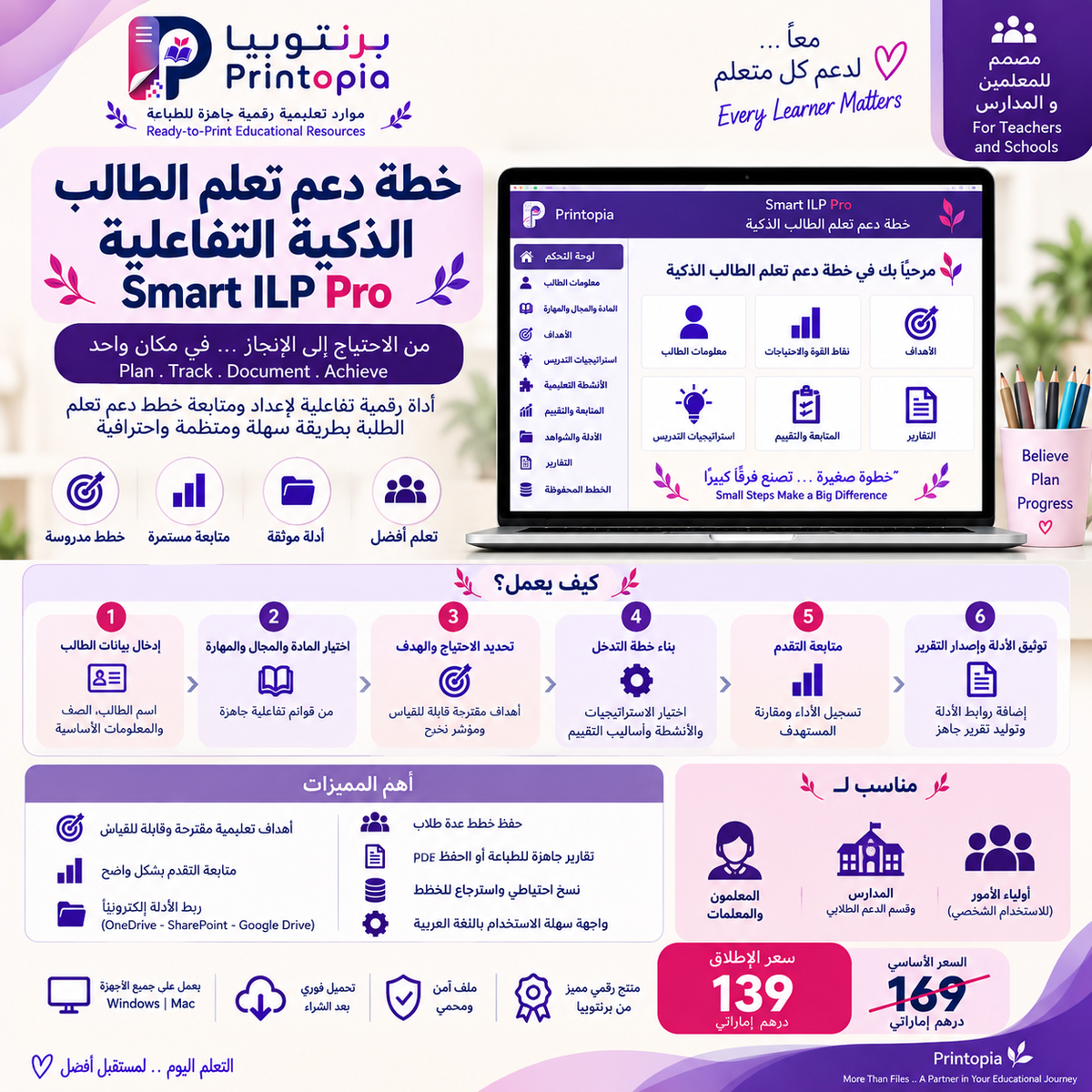 خطة دعم تعلم الطالب الذكية التفاعلية | Smart ILP Pro