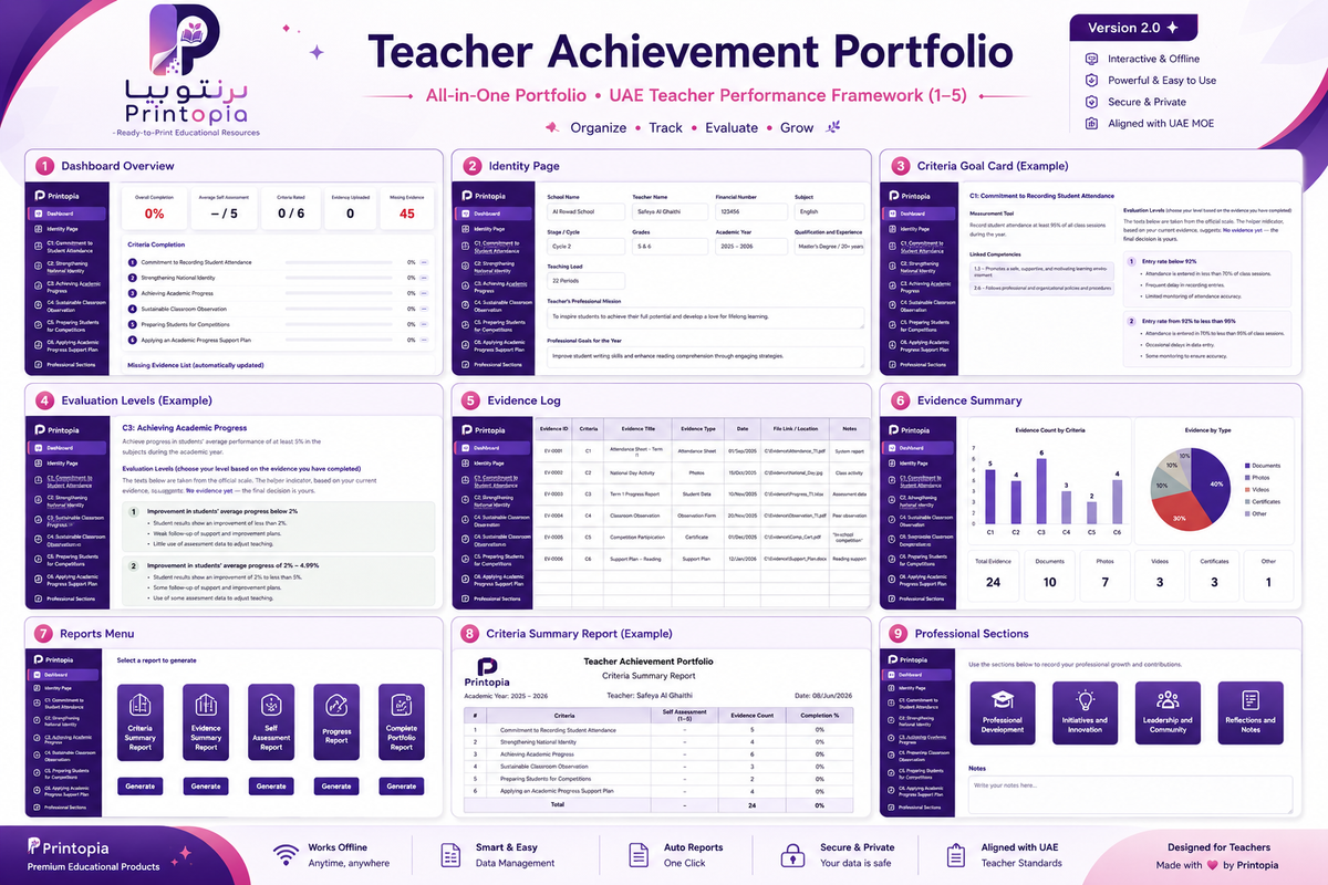Interactive Teacher Portfolio | English Version | 2026–2027